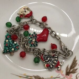 Girl’s Charm Bracelet Christmas Enamel Charms & beads